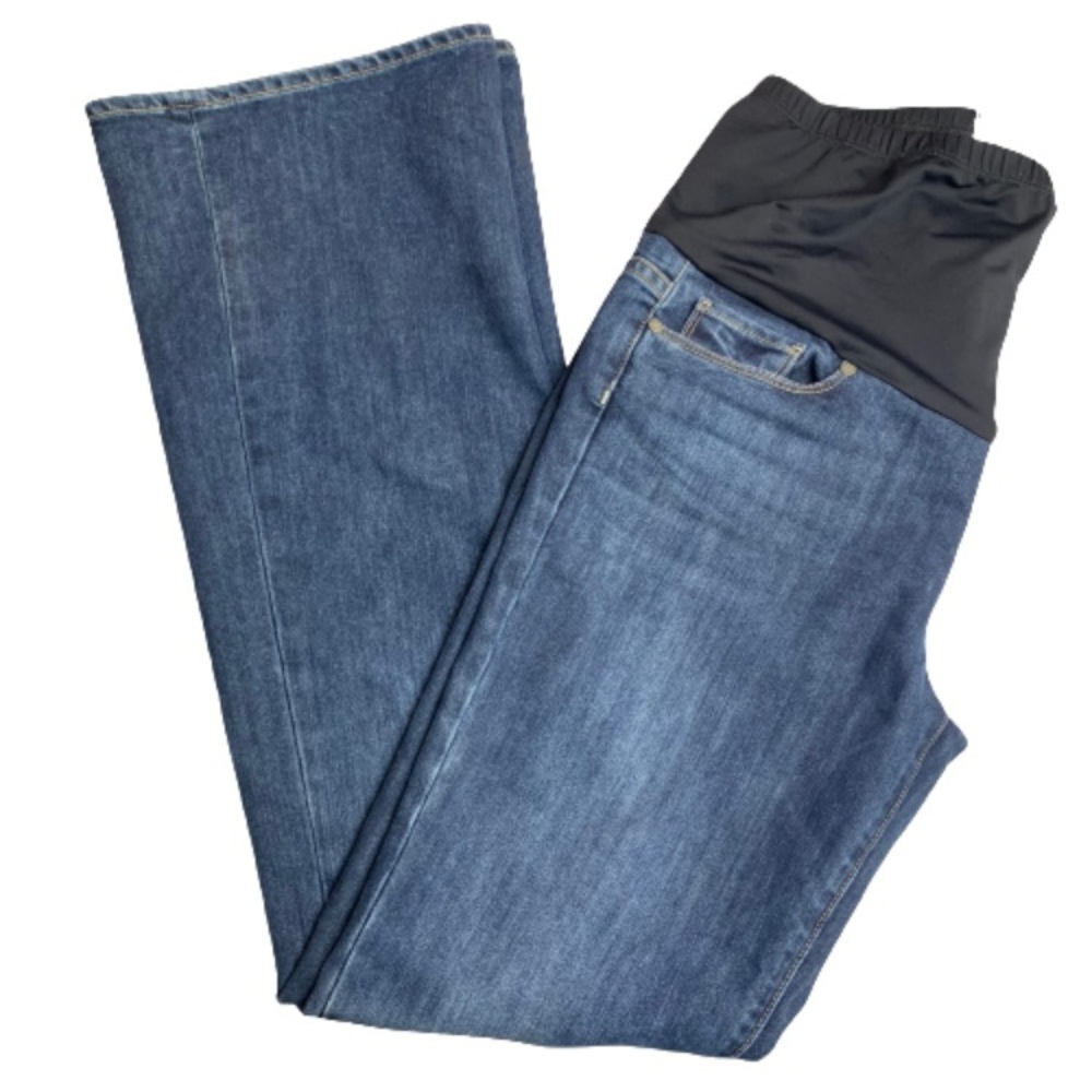 Paige Maternity Jeans Dark Rinse Bootcut Belly Panel EUC 31